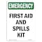 Signmission Safety Sign, OSHA EMERGENCY, 10" Height, First Aid And Spills Kit, Portrait OS-EM-D-710-V-10480 - alternate 1